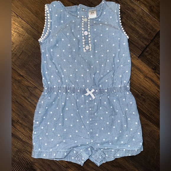 Blue Polka Dot Kids Romper- Carters - Picture 1 of 4